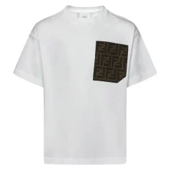 Geripptes T-Shirt mit Rundhalsausschnitt>Fendi Best