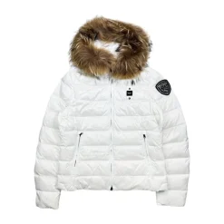 Gesteppte Jacke mit Kapuze und abnehmbarem Aufnäher>Blauer Discount