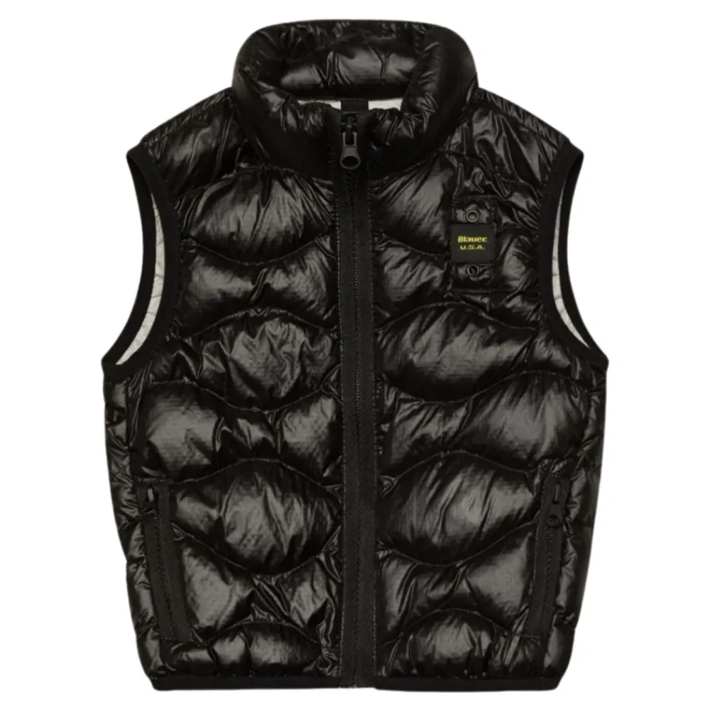 Gesteppte Micro-Rip Weste>Blauer Hot