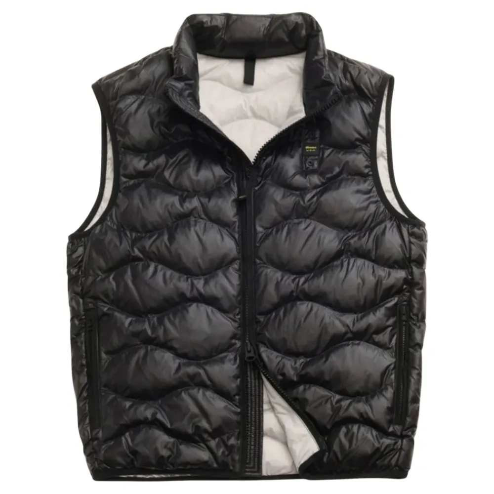 Gesteppte Micro-Rip Weste>Blauer Hot