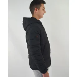 Gesteppte Nylon Fullzip Kapuzenjacke><noscript><img width=