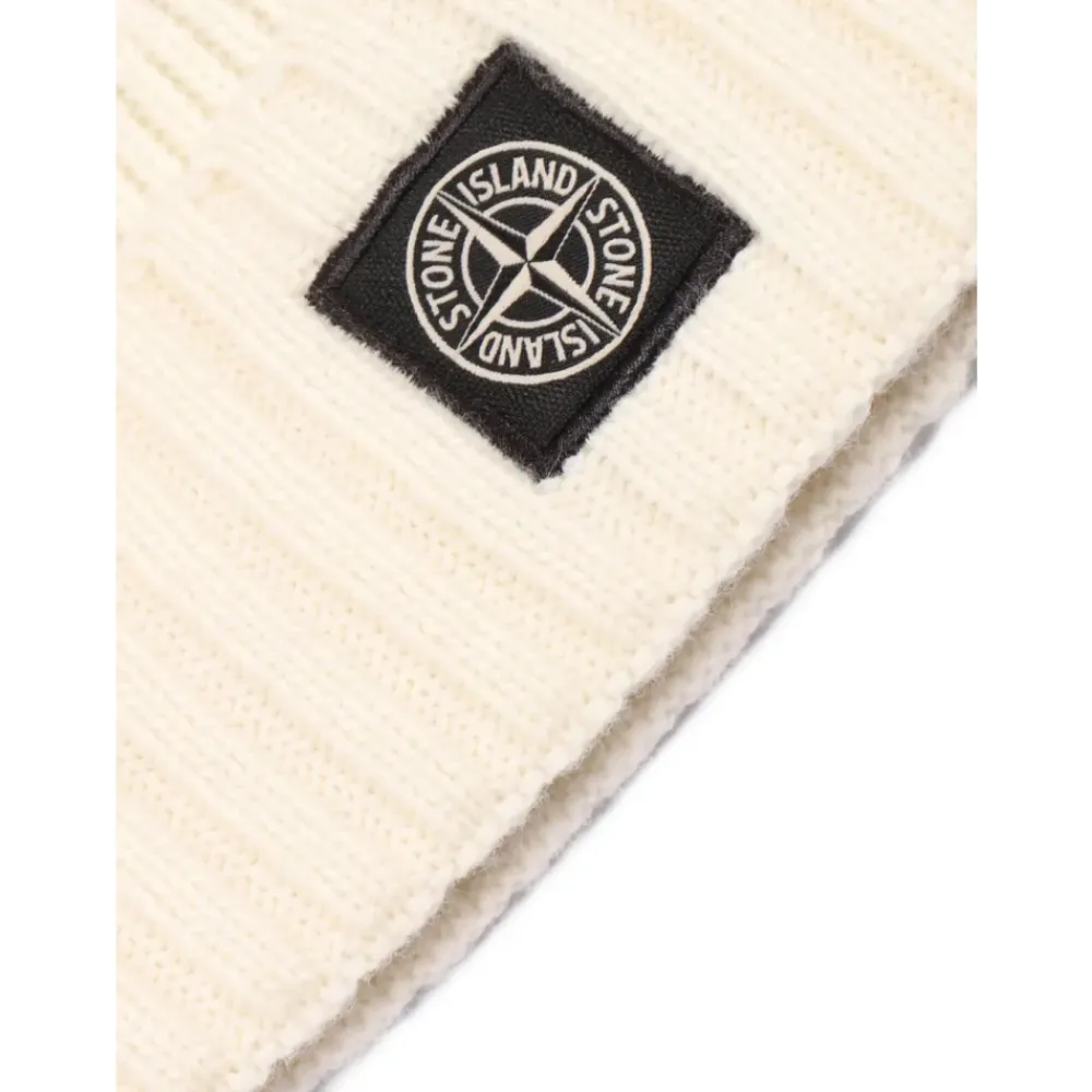 Gestrickte Beanie Mütze KIDS>Stone Island Outlet