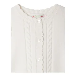 Gestrickte ärmellose Strickjacke Bianco>Bonpoint New