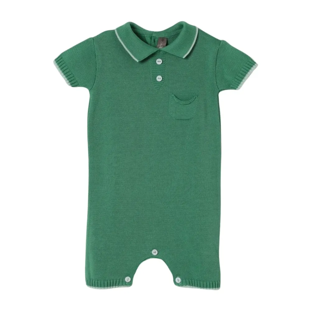 Gestrickter Polo Romper mit Tasche>Little Bear New