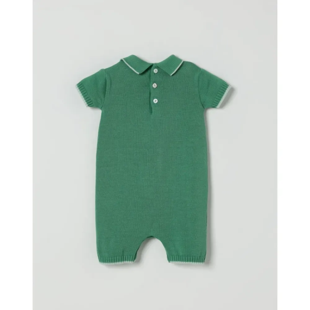 Gestrickter Polo Romper mit Tasche>Little Bear New