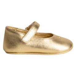 Goldene Ballerina-Schuhe mit Klettverschluss>Elisabetta Franchi Discount