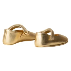 Goldene Ballerina-Schuhe mit Klettverschluss><noscript><img width=