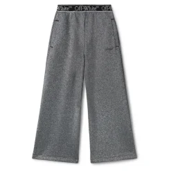 e Baumwollhose mit Logo-Print und weitem Bein>Off White