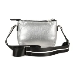 e Umhängetasche mit Silber Reißverschluss><noscript><img width=