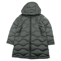 e Lange Gesteppte Kinderjacke>Blauer New