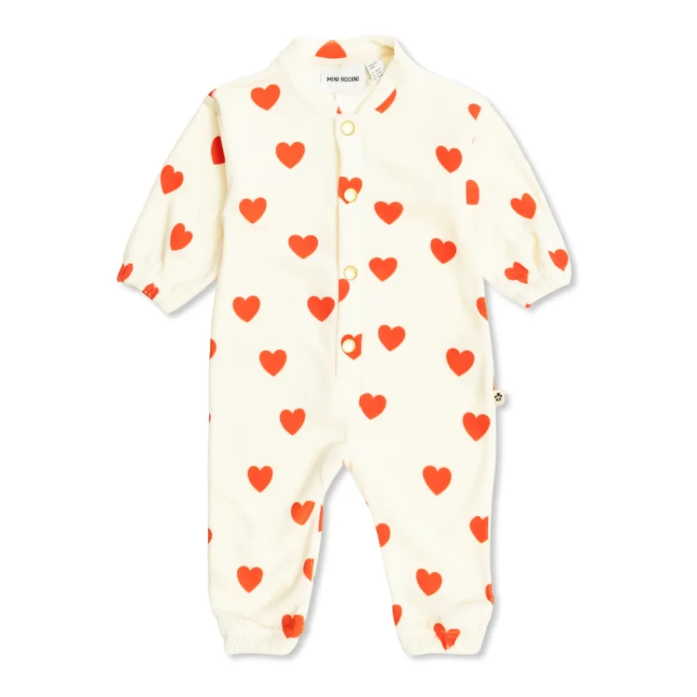 Hearts Velour Jumpsuit>Mini Rodini Clearance