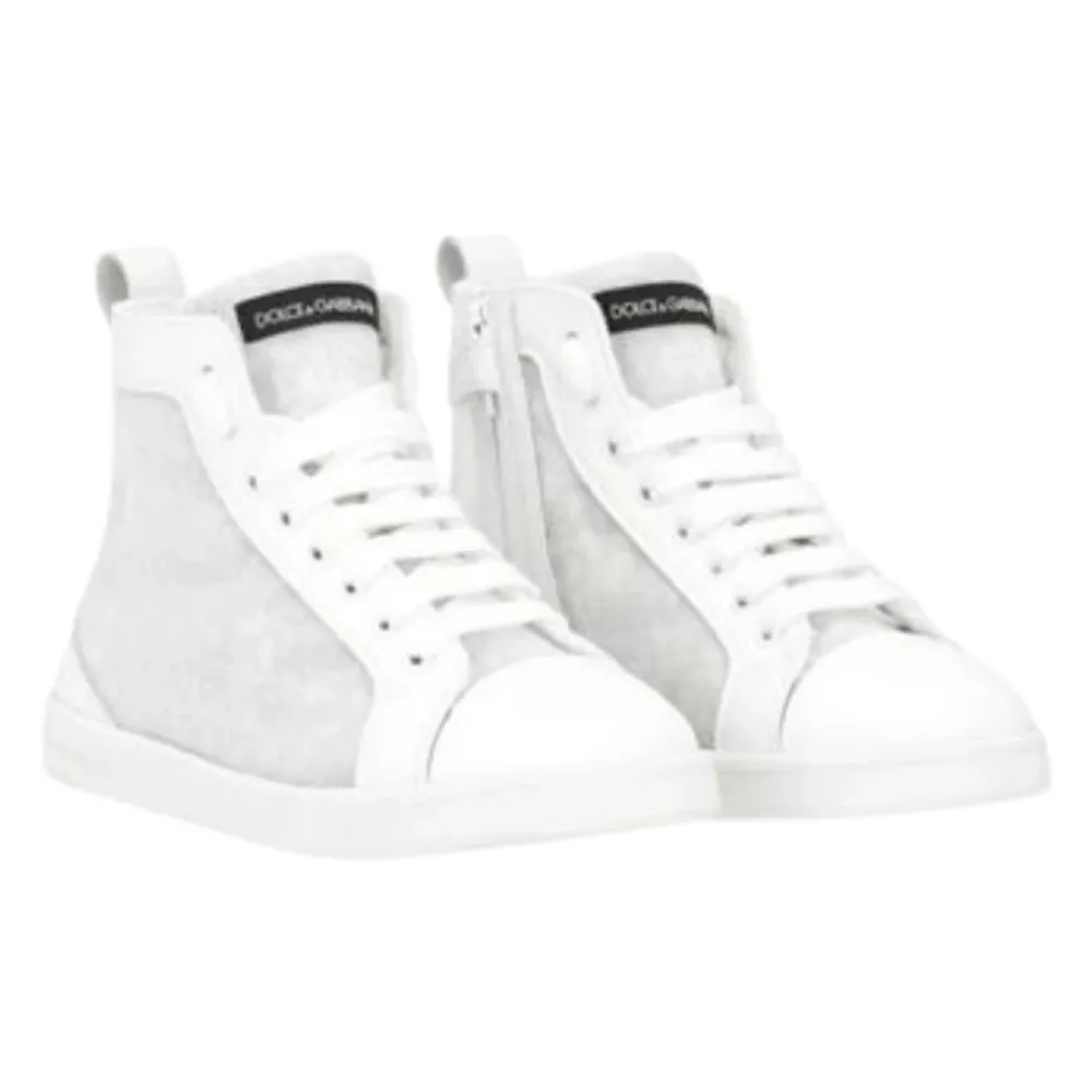 High-Top-Sneakers aus Leder>Dolce & Gabbana