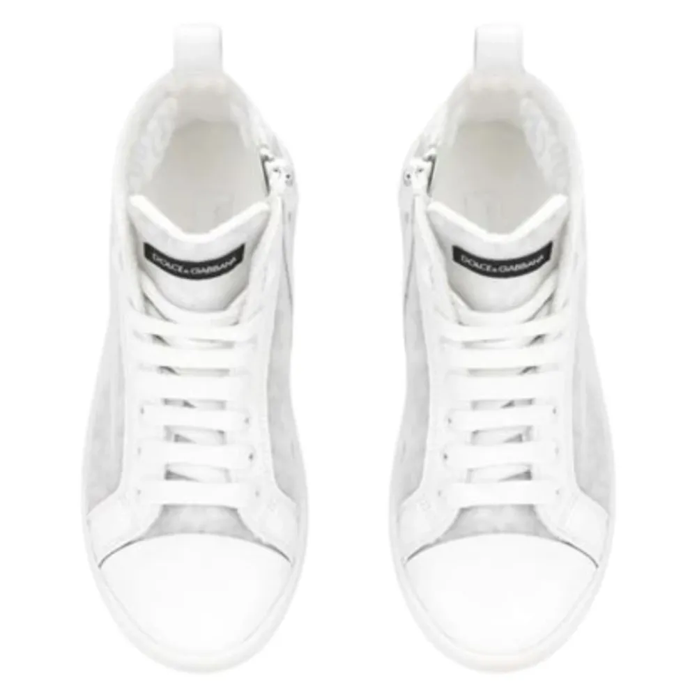 High-Top-Sneakers aus Leder>Dolce & Gabbana