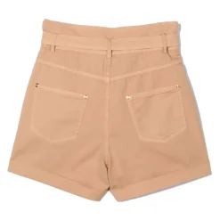 High-Waisted Gürtel Falten Shorts>Balmain New