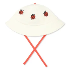 Ivory Baumwollcloche mit Marienkäferstickerei>Mini Rodini Outlet