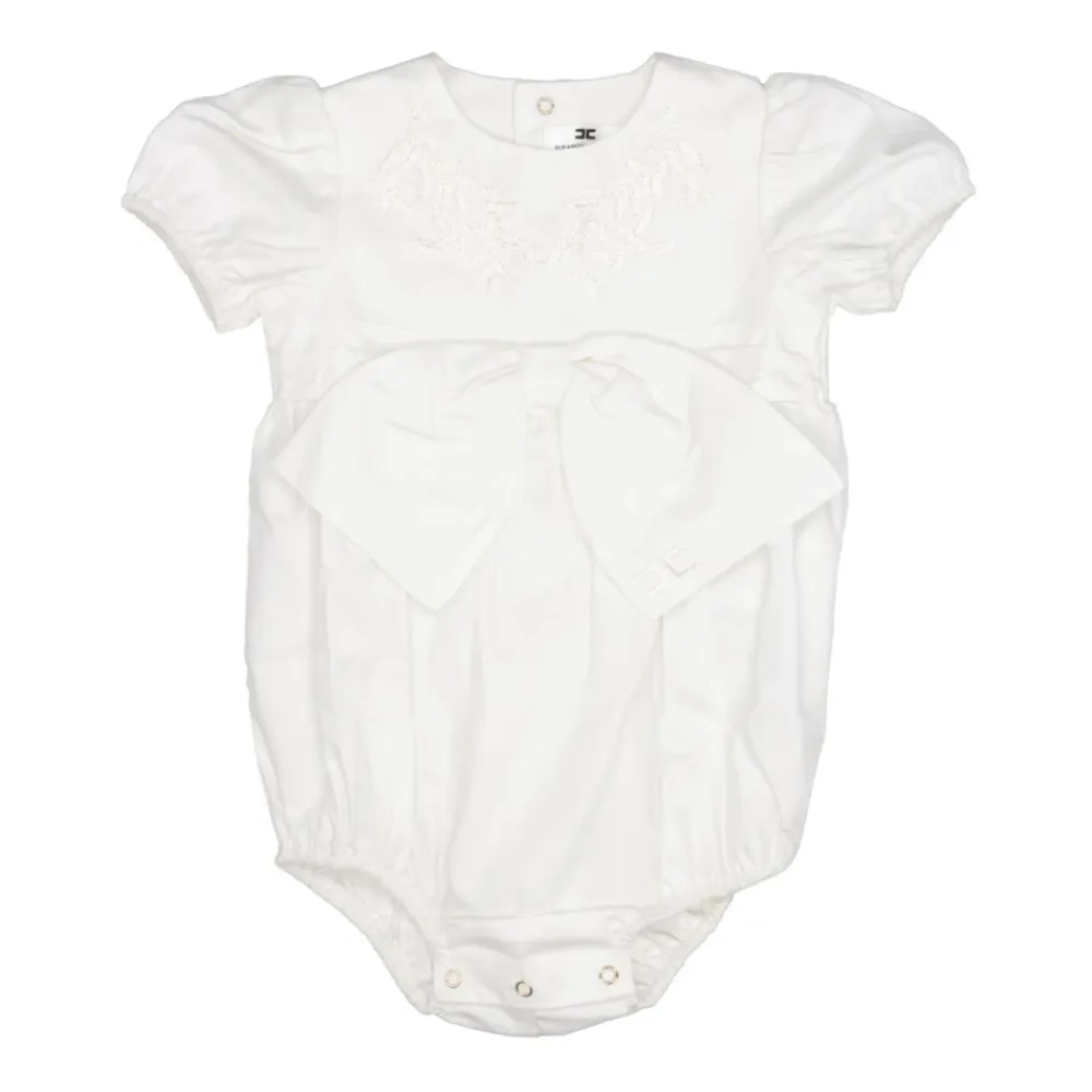 Ivory Blumenbesticktes Ballonärmel-Top>Elisabetta Franchi Best