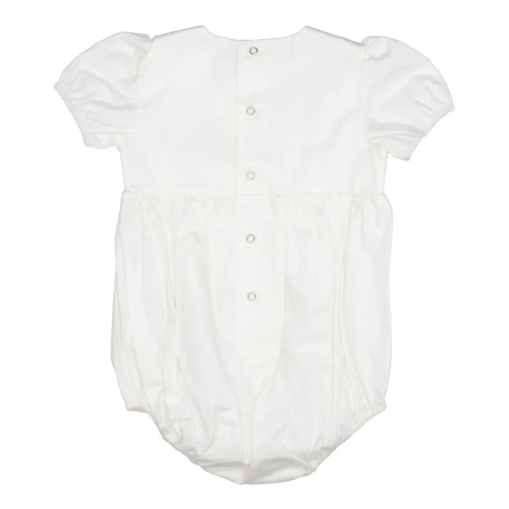 Ivory Blumenbesticktes Ballonärmel-Top>Elisabetta Franchi Best