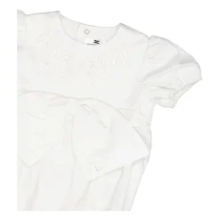 Ivory Blumenbesticktes Ballonärmel-Top><noscript><img width=