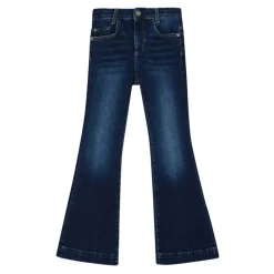 Jeans mit elastischem Bund, fünf Taschen, mittlerer Waschung und weitem Bein>Liu Jo Discount