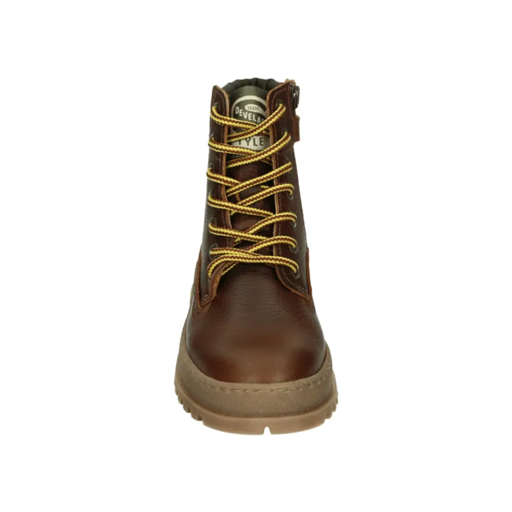 Jungen Lederschuhe Cognac Farbe>Develab New