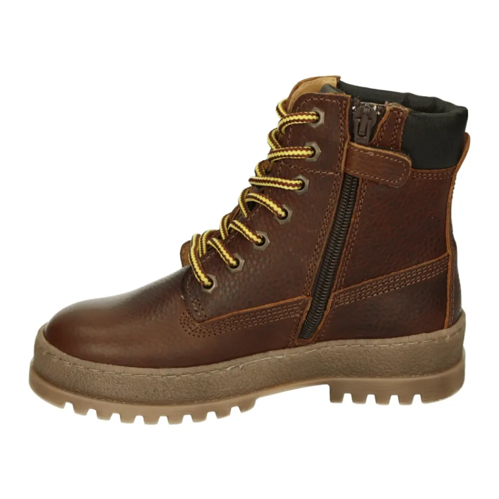 Jungen Lederschuhe Cognac Farbe>Develab New