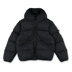 Kapuzen-Daunenjacke mit elastischen Bündchen>Stone Island Hot