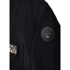 Kapuzenjacke mit durchgehendem Reißverschluss und Logo-Patch><noscript><img width=