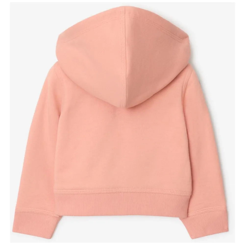 Karierte Tape Reißverschluss Hoodie in Pink>Burberry