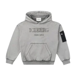 KIDS - Anthrazites Sweatshirt mit Ton-in-Ton-Logo>Iceberg Sale