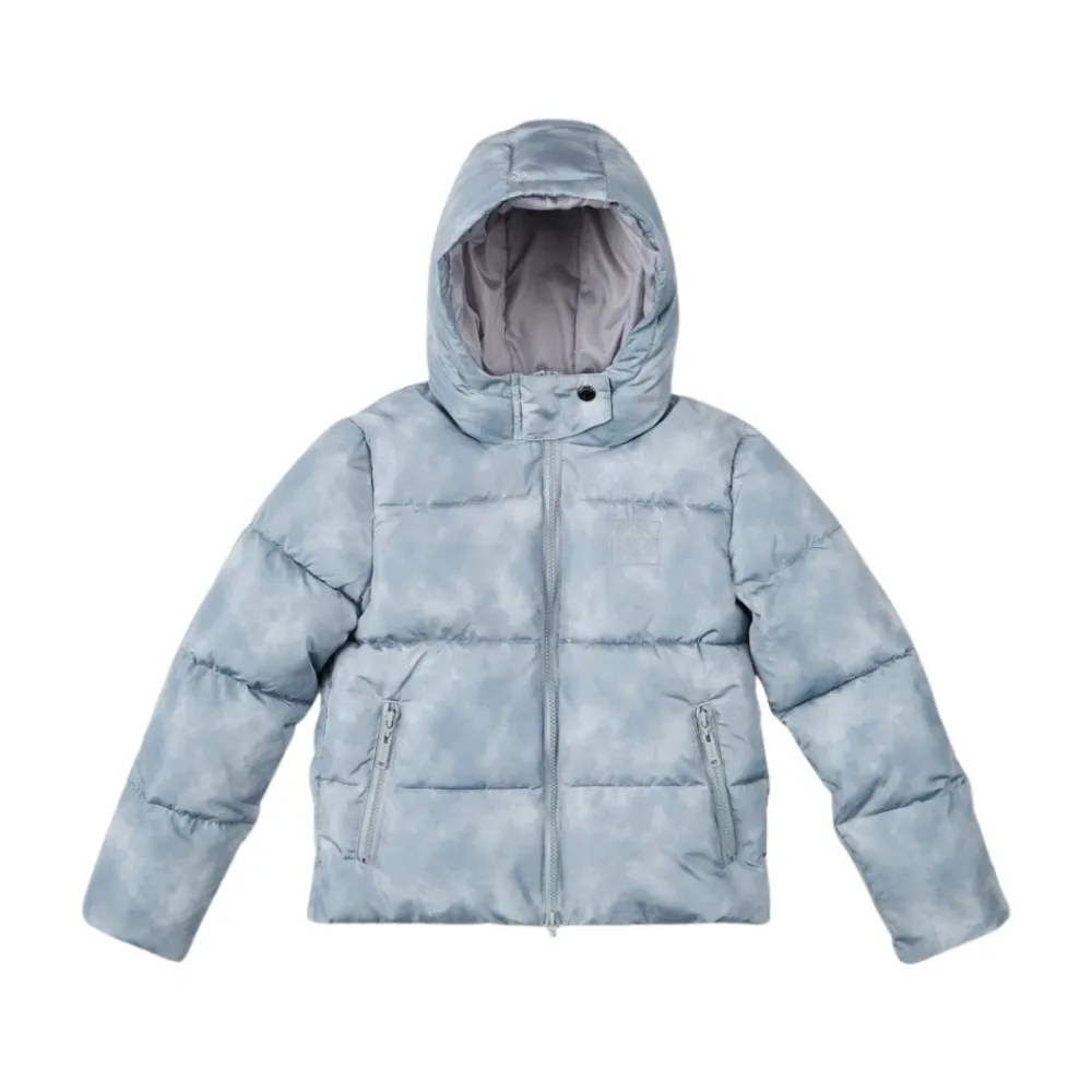 KINDER - Anthrazite Horizontal Gesteppte Jacke mit Kapuze>Iceberg Clearance