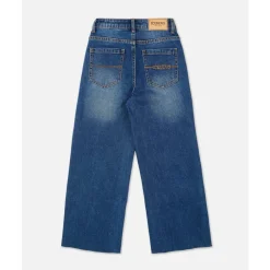 KINDER - Indigo 5-Pocket Wide-Leg-Jeans mit ausgeblichenen Beinen><noscript><img width=