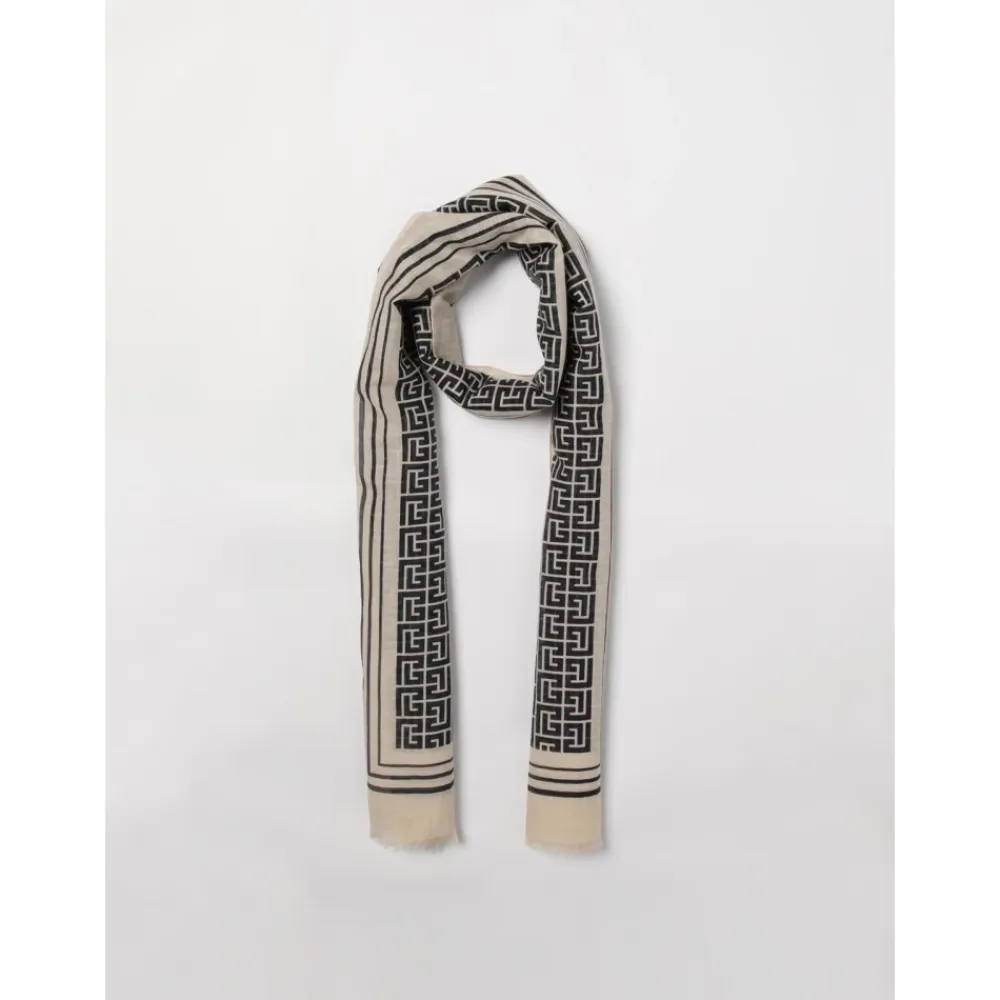 Kinder Geometrischer Print Schal Creme>Balmain Discount
