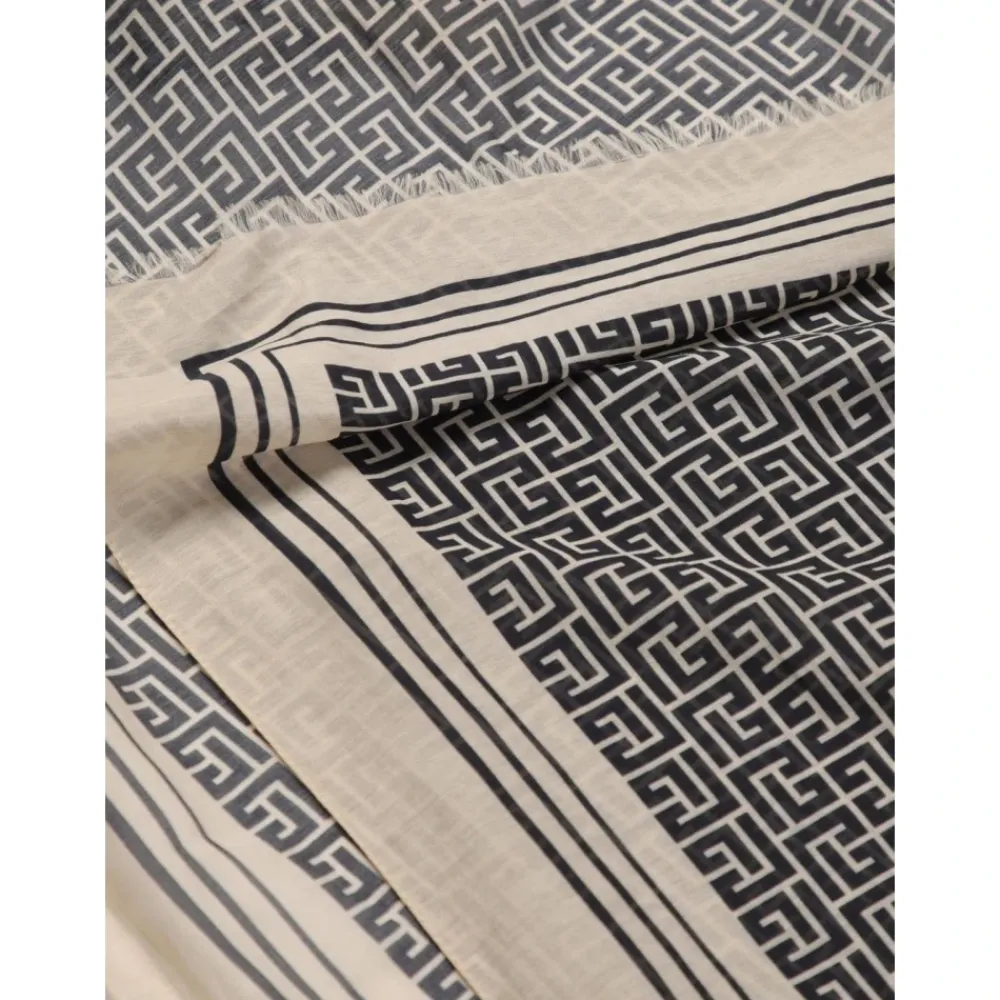Kinder Geometrischer Print Schal Creme>Balmain Discount