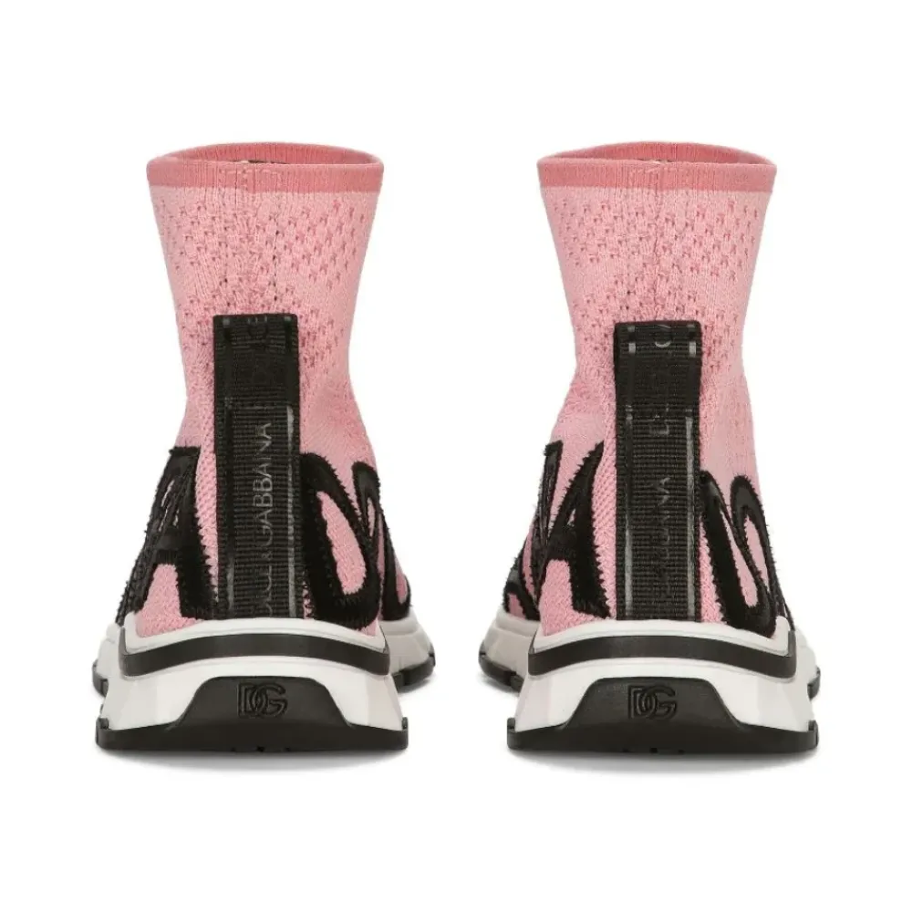 Kinder Sneakers in Pink mit Marken-Tape-Zuglasche>Dolce & Gabbana New