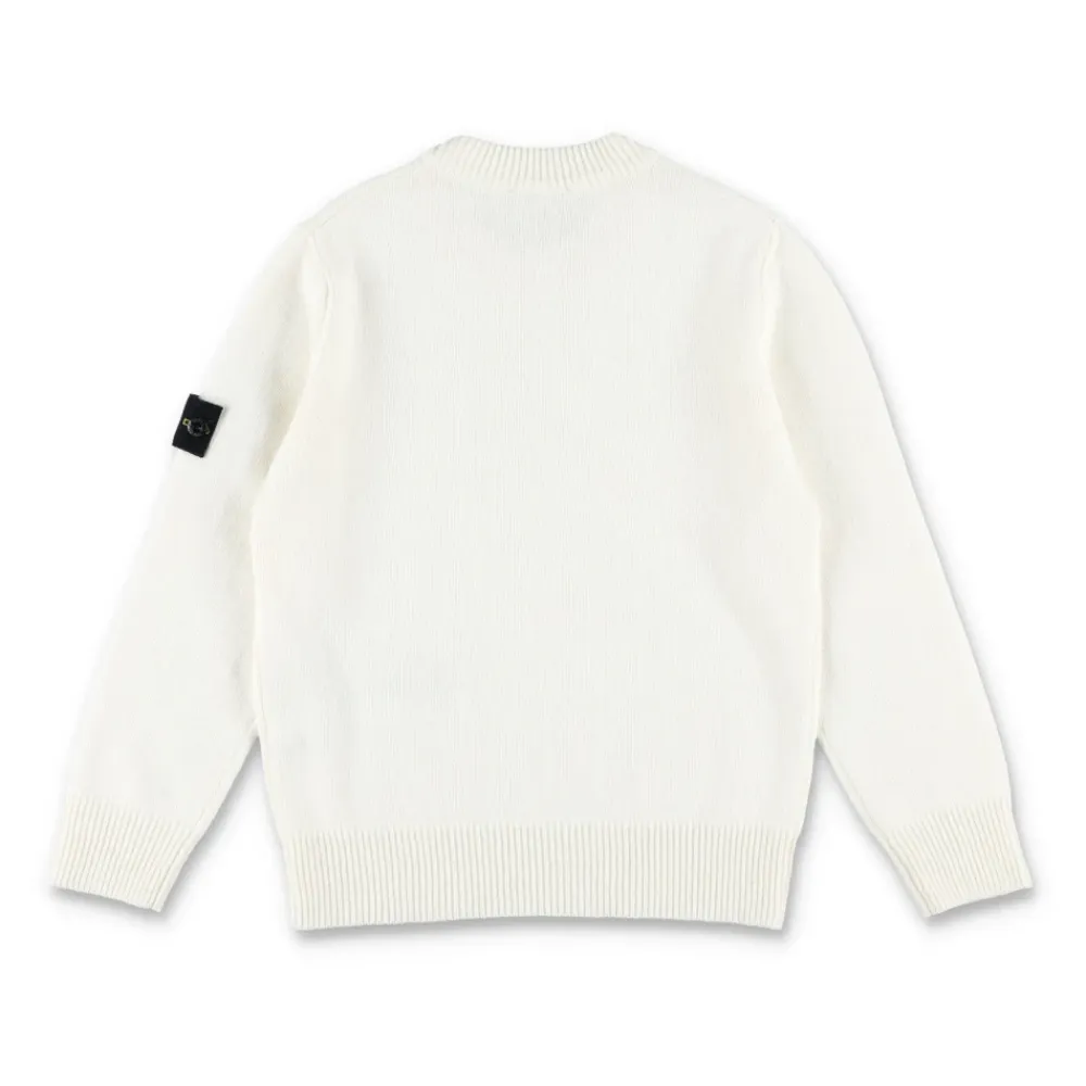 Klassischer Rundhalsausschnitt Strick Natur AW25>Stone Island Outlet