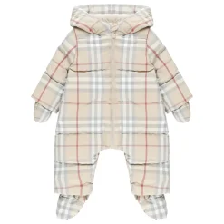 Kleinkind Kapuzenoverall mit Karomuster>Burberry Outlet