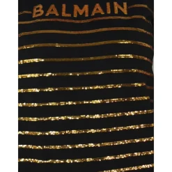 Kurzarm Bio-Baumwoll-T-Shirt mit goldenen Applikationen><noscript><img width=