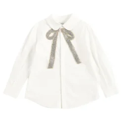 Langärmeliges Baumwollshirt mit Pailletten-Schleife>Lanvin Online