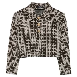 Langärmeliges T-Shirt im Polo-Stil mit Print>Balmain Clearance