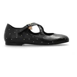 Leder Ballettflats mit Applikationen>Versace Clearance