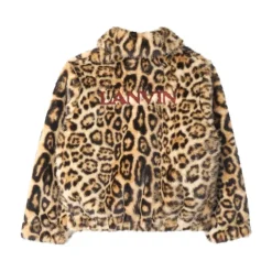 Leopardenmuster Logo Jacke Vorderseite Reißverschluss>Lanvin Sale