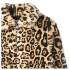 Leopardenmuster Logo Jacke Vorderseite Reißverschluss><noscript><img width=