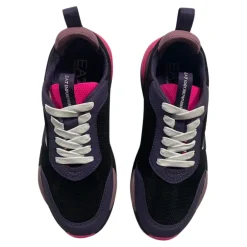 Lila flache Schuhe mit Kontrastdetails><noscript><img width=