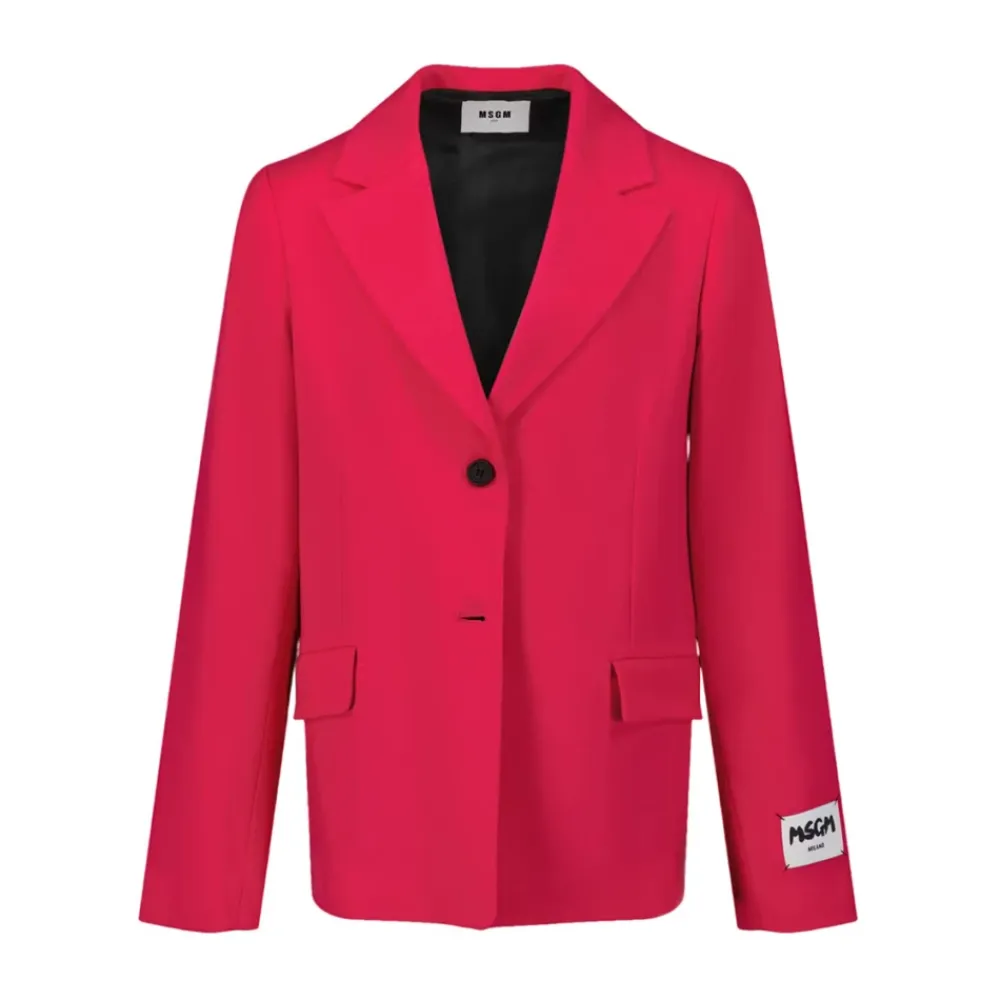 Logo-Blazer mit langen Ärmeln und Knopfleiste>MSGM Sale