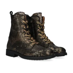 Mädchen Schlangenmuster Schnürstiefel>Develab