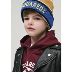 Mehrfarbige Wollmütze mit Logo><noscript><img width=