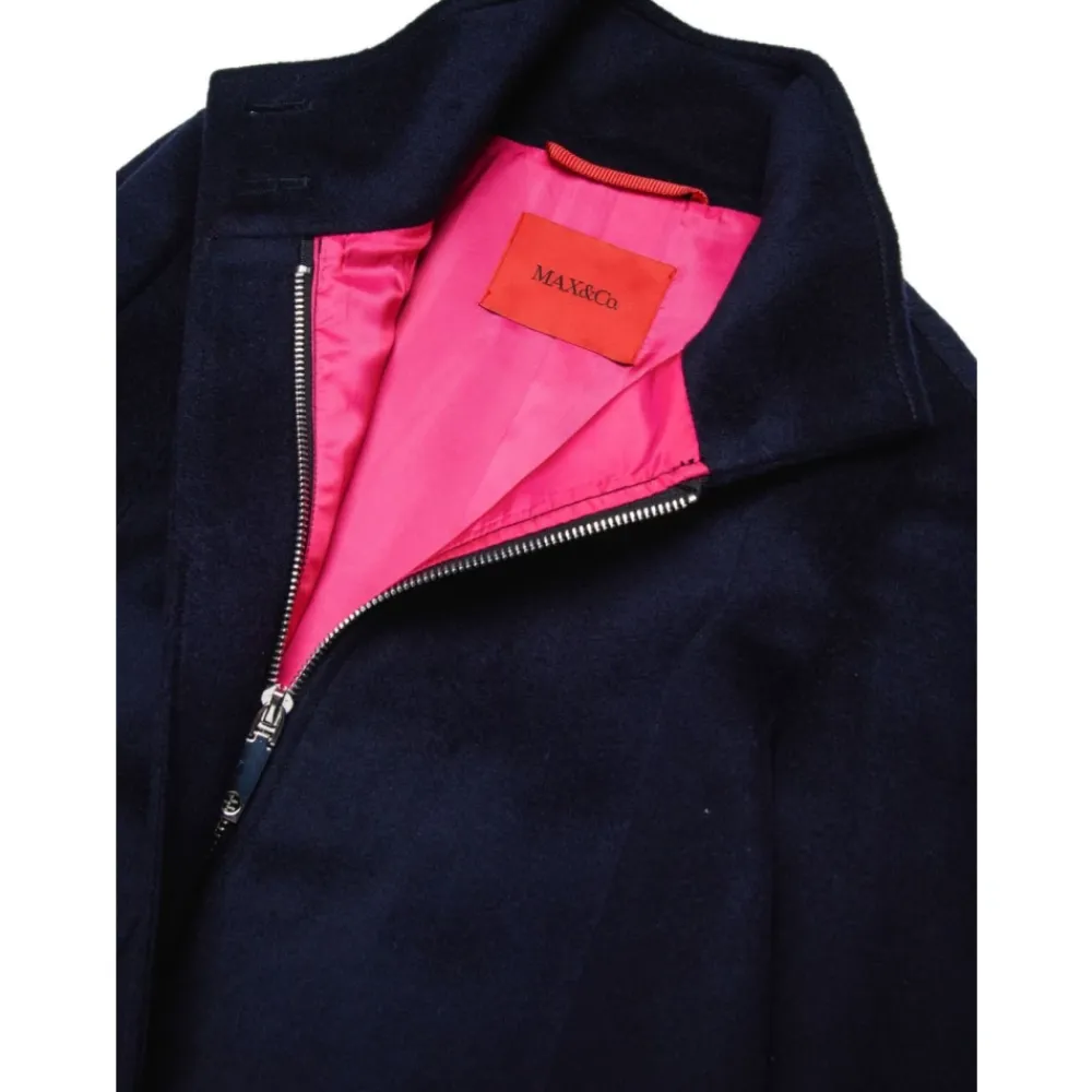 Midnight Blue Stand-Up Collar Coat>Max & Co Clearance