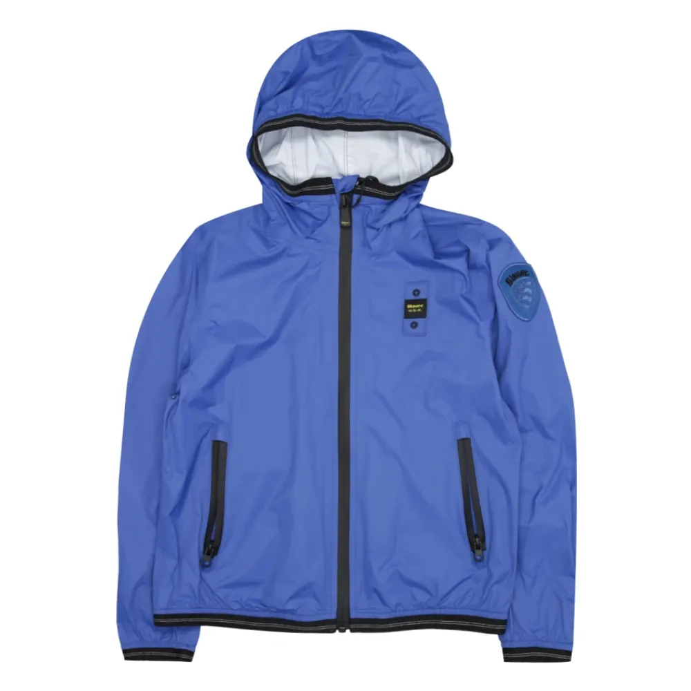 Nylon Jacke mit Kapuze>Blauer Clearance