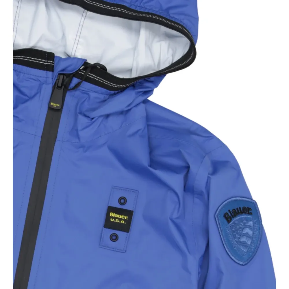 Nylon Jacke mit Kapuze>Blauer Clearance