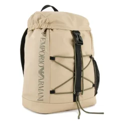 Nylon Rucksack mit Riemen und gekreuzten Kordeldetails><noscript><img width=